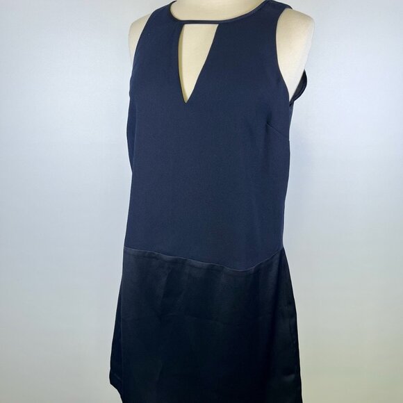 Banana Republic Navy Blue Crepe Keyhole Swing Mini Dress Size 4 NWT Office Party - Picture 2 of 8